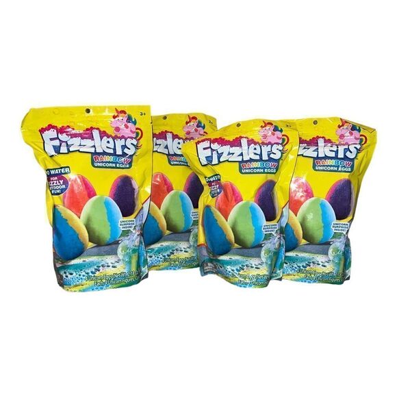 Fizzlers Rainbow Unicorn Eggs Foam Bomb 4-Pack Lot of 4 Bags - 16 Eggs Total new - Picture 1 of 5